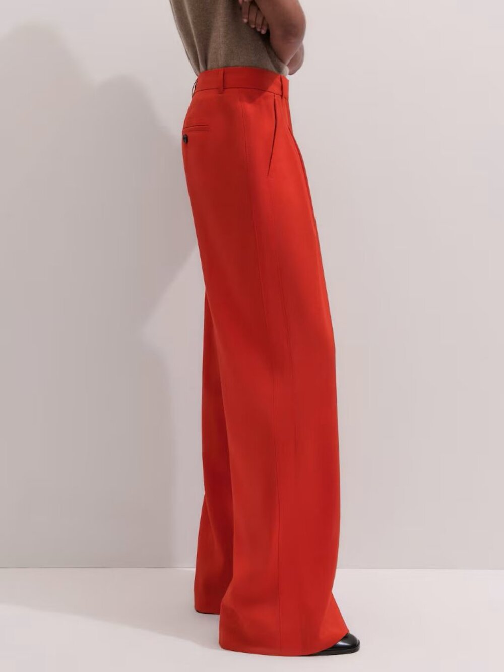 ME+EM Bright Red Wide-Leg Cropped Trousers in Poppy Red EUC - Picture 5 of 8